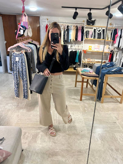 Pantalon Beige de Botones
